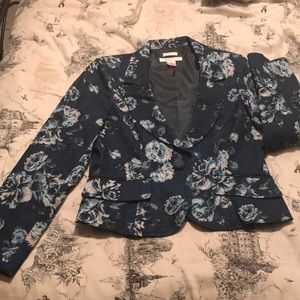 Navy blue Floral blazer